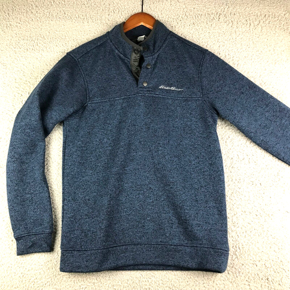 Eddie Bauer Men's Pullover Small 1/4 Snap Mock Neck Radiator Fleece Sweater - Picture 11 of 13